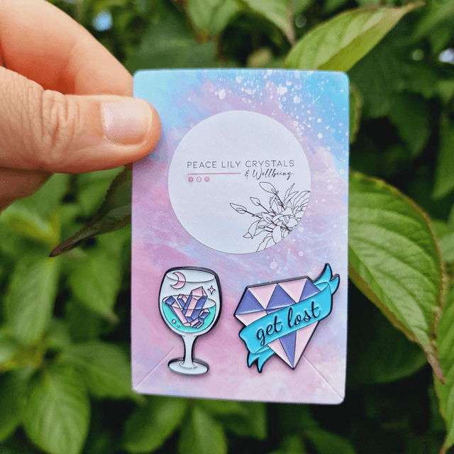 Crystal Pin Badges Set Of Two