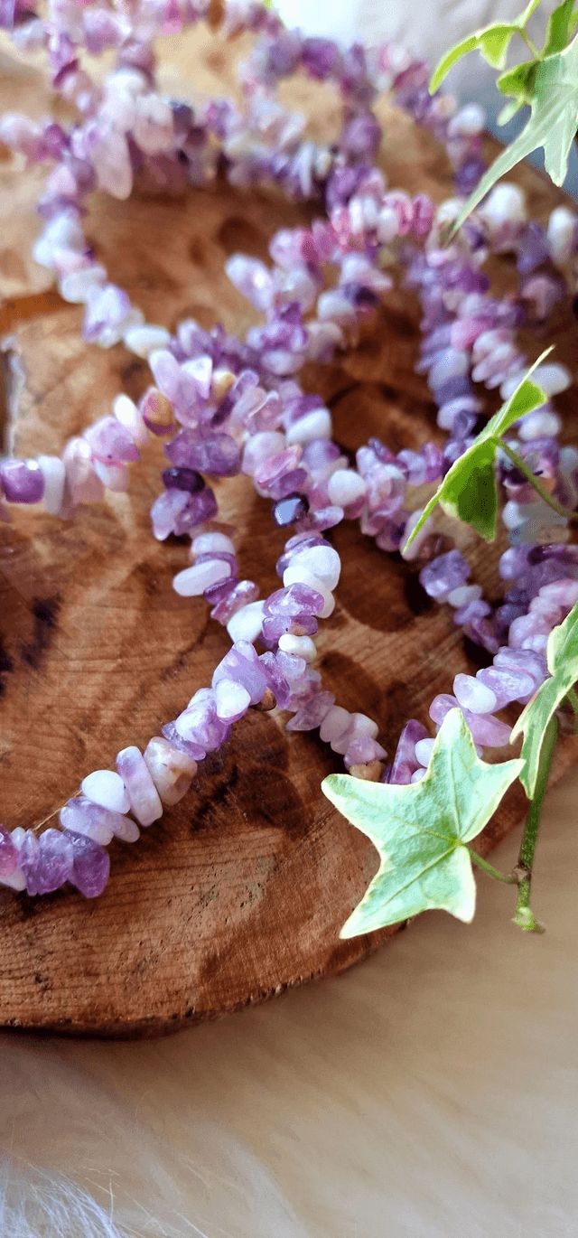 Purple Emerald Quartz chip bracelet 