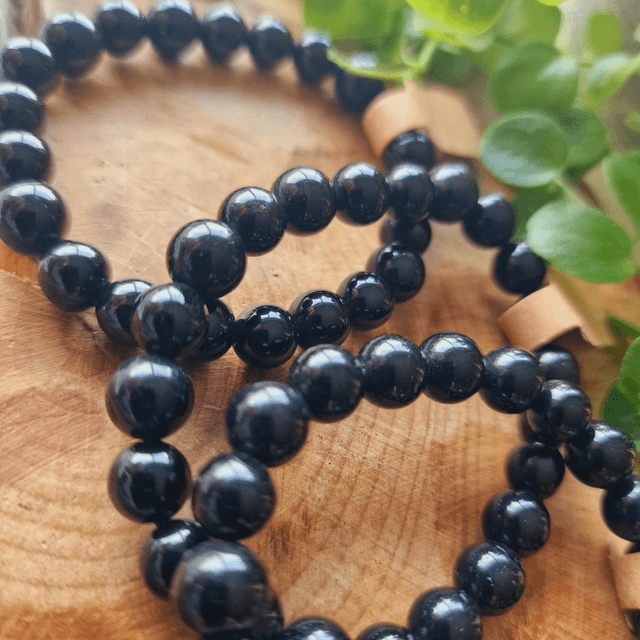 Obsidian 8mm Beaded Bracelet 