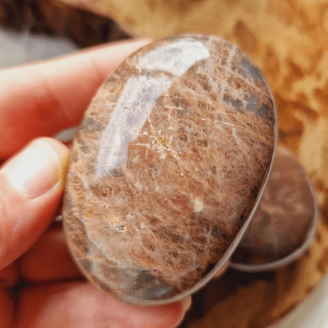 Peach & Black Moonstone Palm