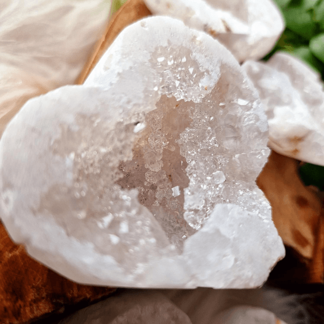 Geode Clear Quartz Hearts