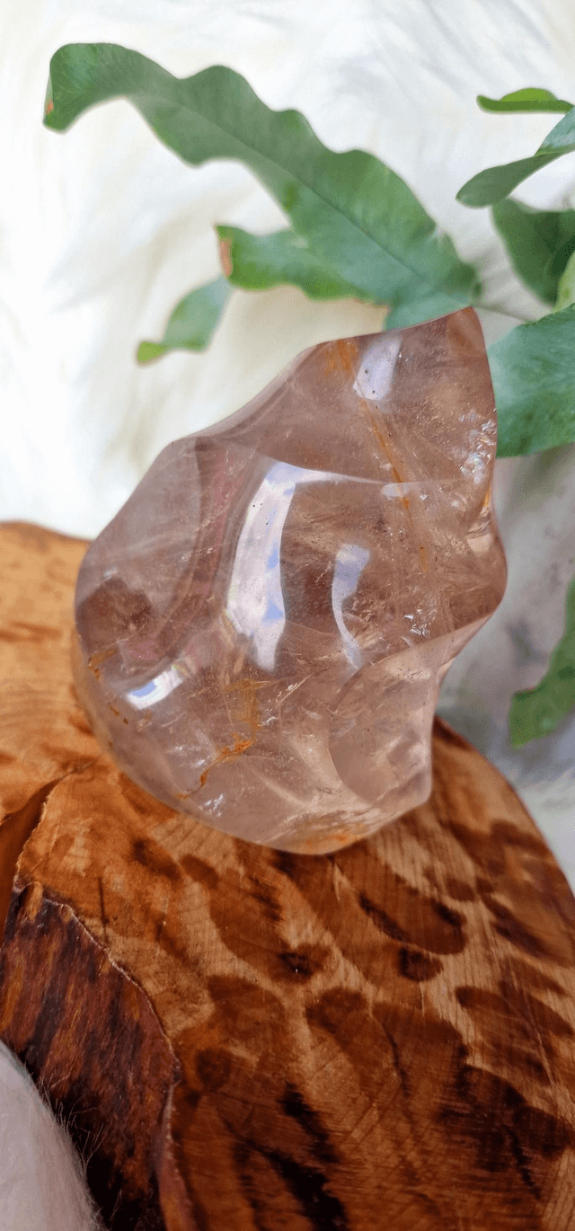 Smokey Quartz with Golden Healer inclusions Flame 