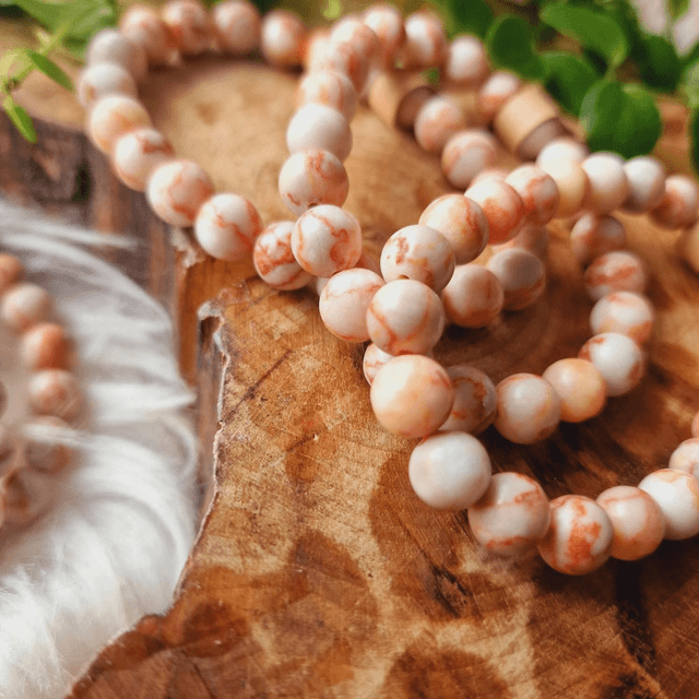 Red Vein Jasper Beaded Bracelet 