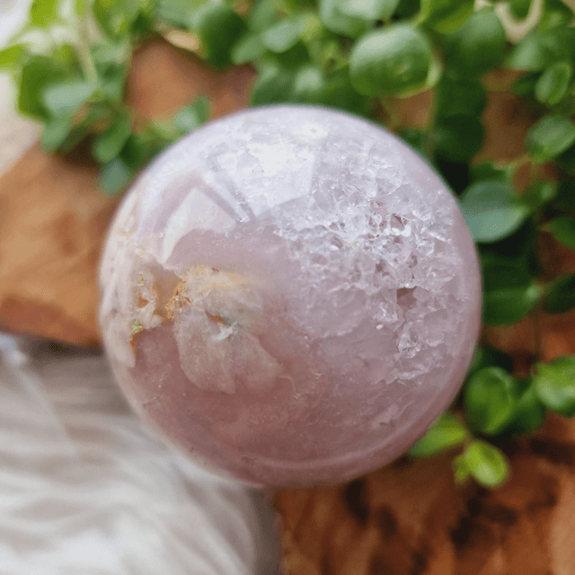 Pink Amethyst And Flower Sphere - E 300g