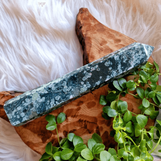 Moss Agate Large Towers