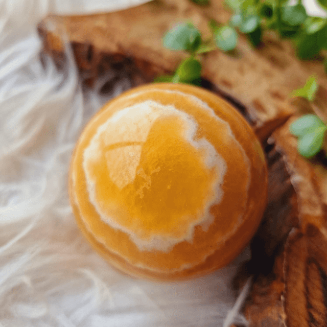 Orange Calcite Sphere 405g