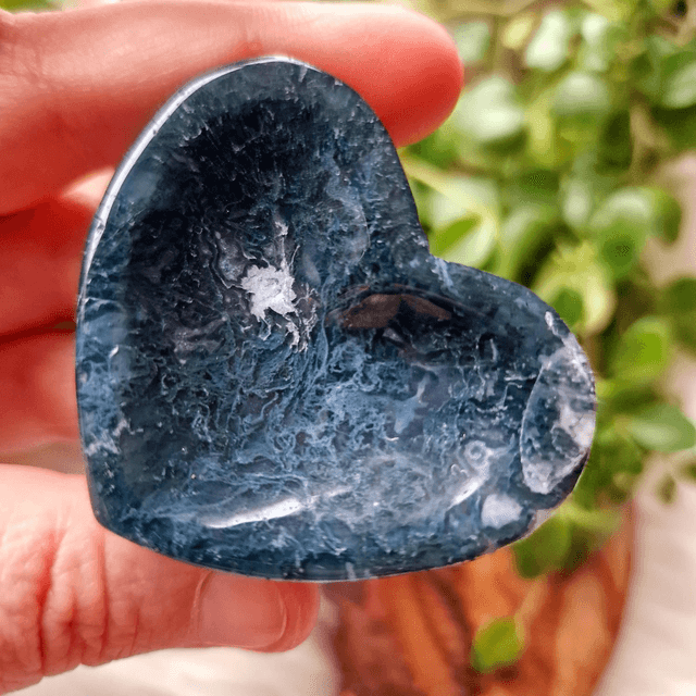 Moss Agate Small Heart Bowl