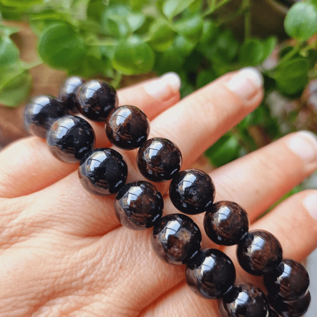 Garnet 12mm  Beaded Bracelet 