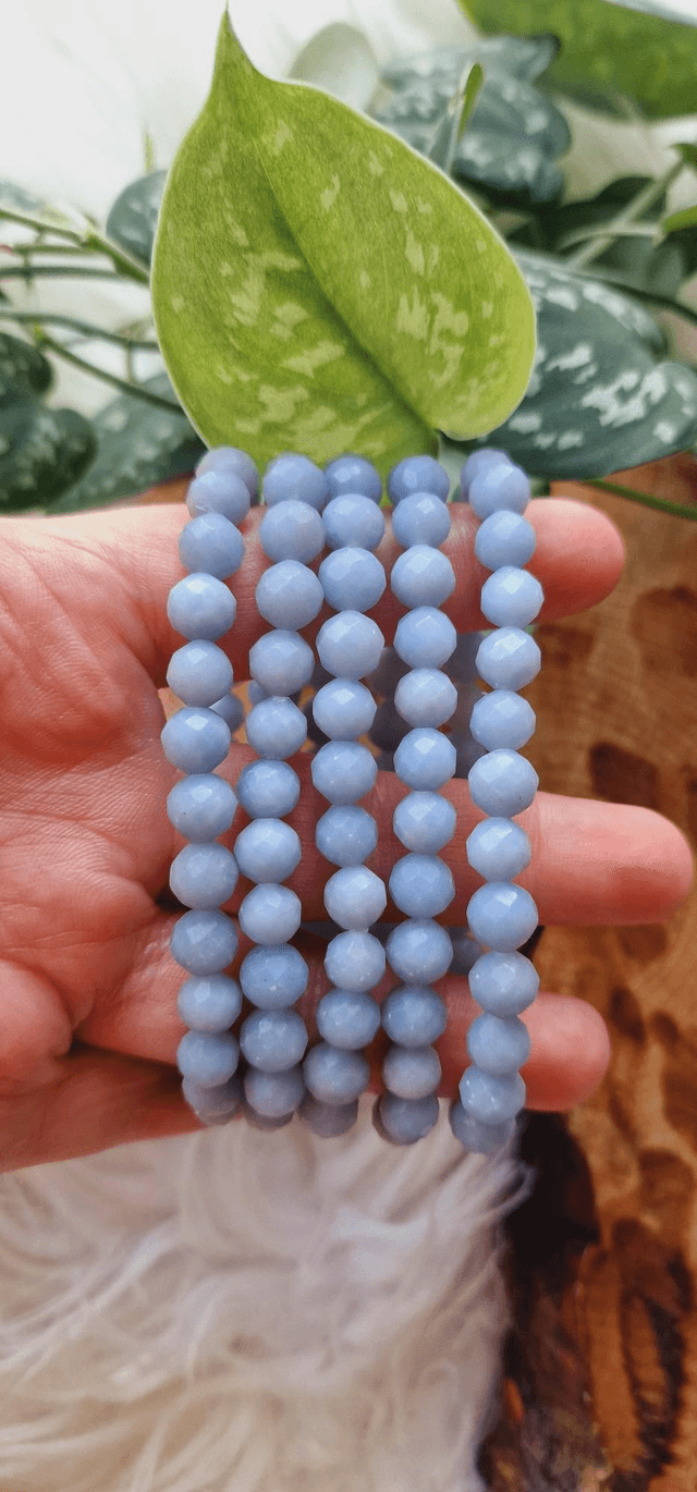 Angelite Faceted Beaded Bracelet 