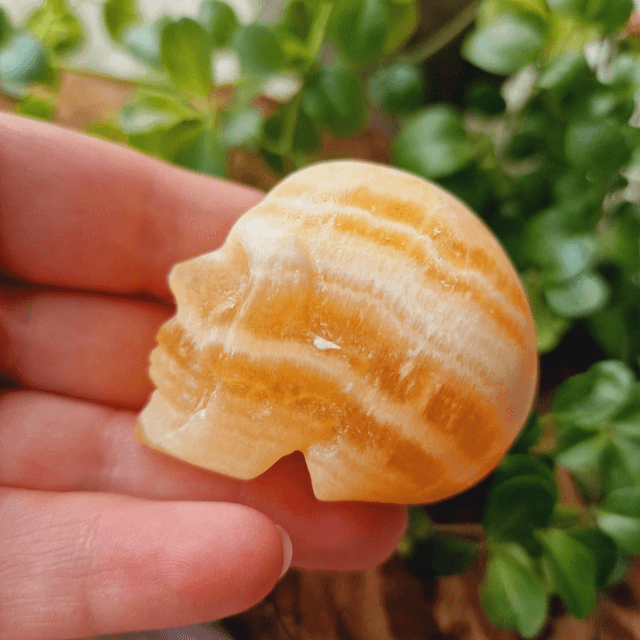 Orange Calcite Small Skull 