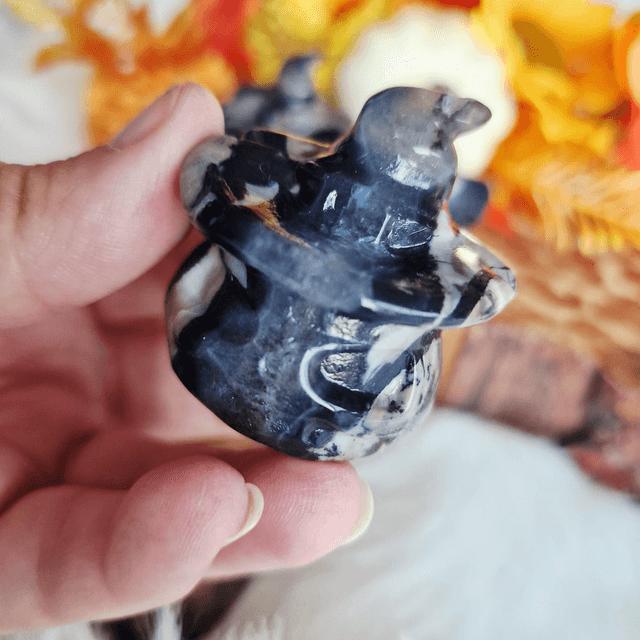 Volcano Agate Witches hat pumpkin 