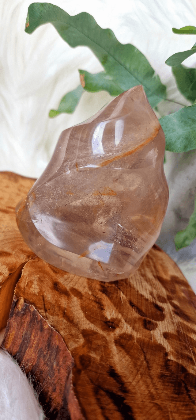 Smokey Quartz with Golden Healer inclusions Flame 