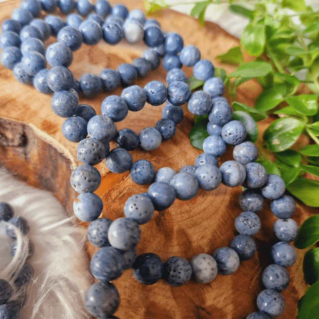 Blue Coral Beaded Bracelet (Dyed)