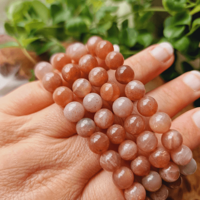Sunstone 8mm Beaded Bracelet 