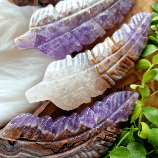 Amethyst Agate Feather 