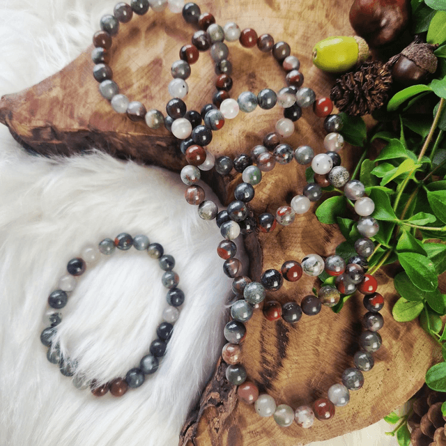 African bloodstone 8mm beaded bracelet 