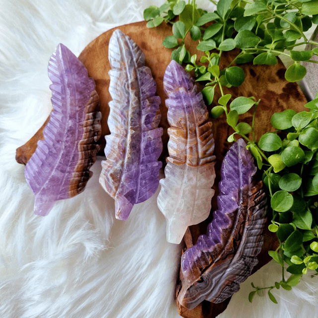 Amethyst Agate Feather 