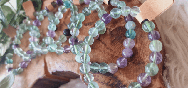 Fluorite 8mm Beaded Bracelet 