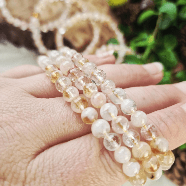 Milky citrine 6mm beaded bracelet 