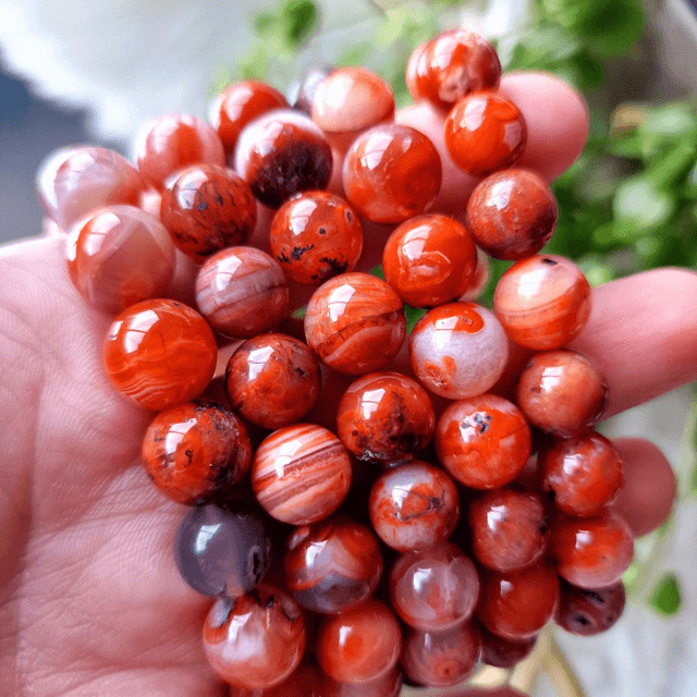 Carnelian 11/12mm beaded bracelet 