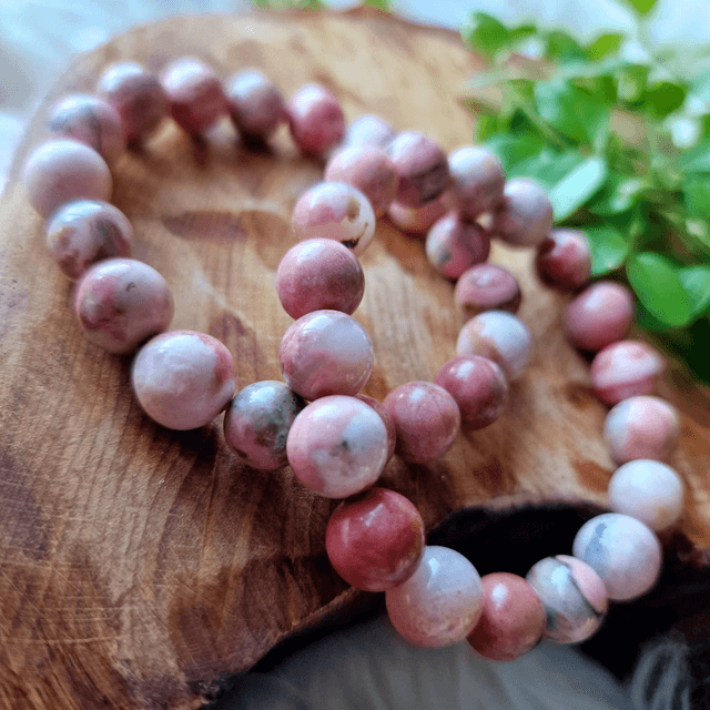 Cream Rhodonite Beaded Bracelet 
