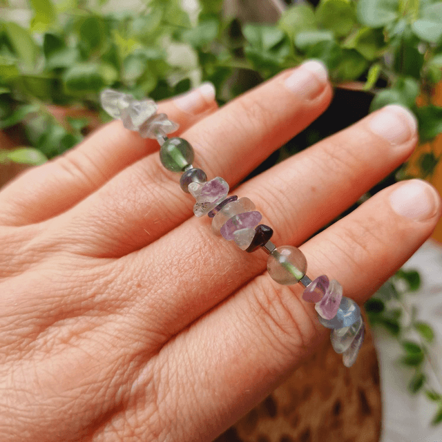 Fluorite Chip & Beaded Bracelet 