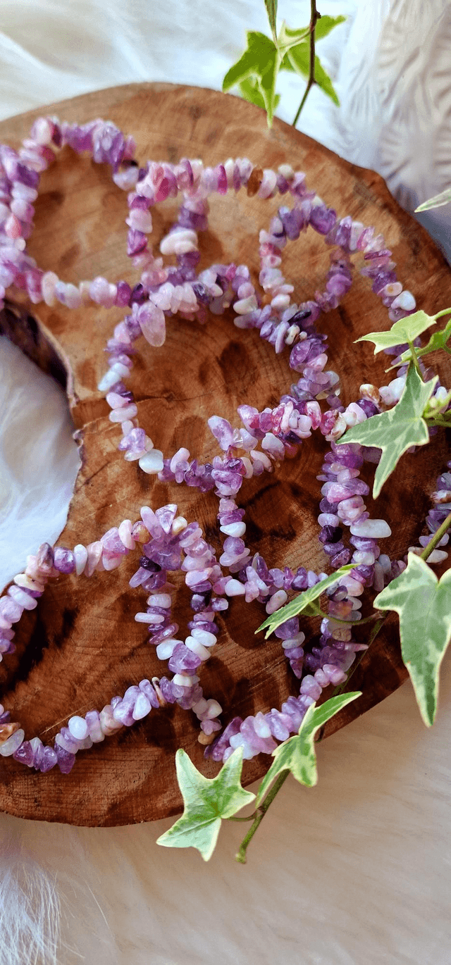 Purple Emerald Quartz chip bracelet 