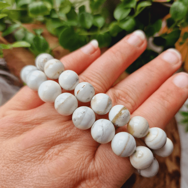 Ocean Agate 10mm Beaded Bracelet 