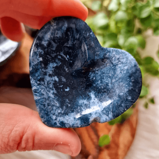 Moss Agate Small Heart Bowl