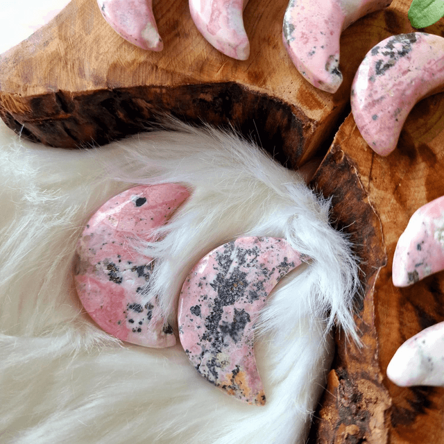Peruvian Rhodonite moons 