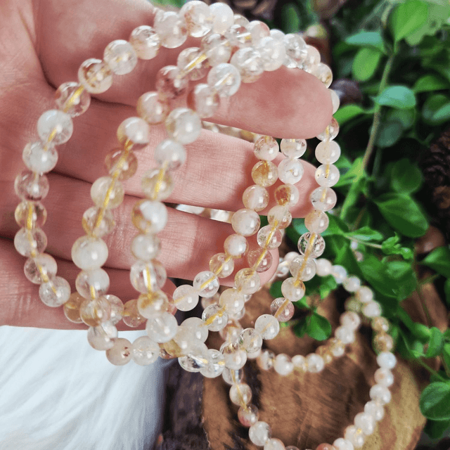 Milky citrine 6mm beaded bracelet 