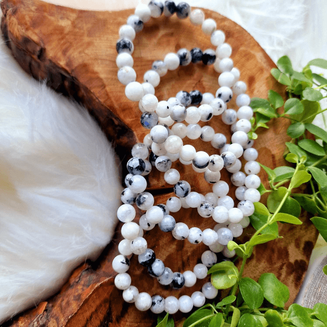 Rainbow Moonstone 8mm Beaded Bracelet 