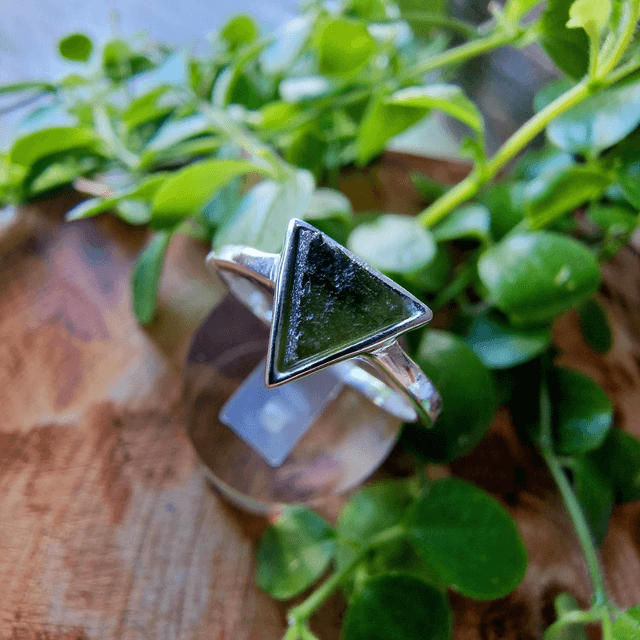 Moldavite silver 925 size T