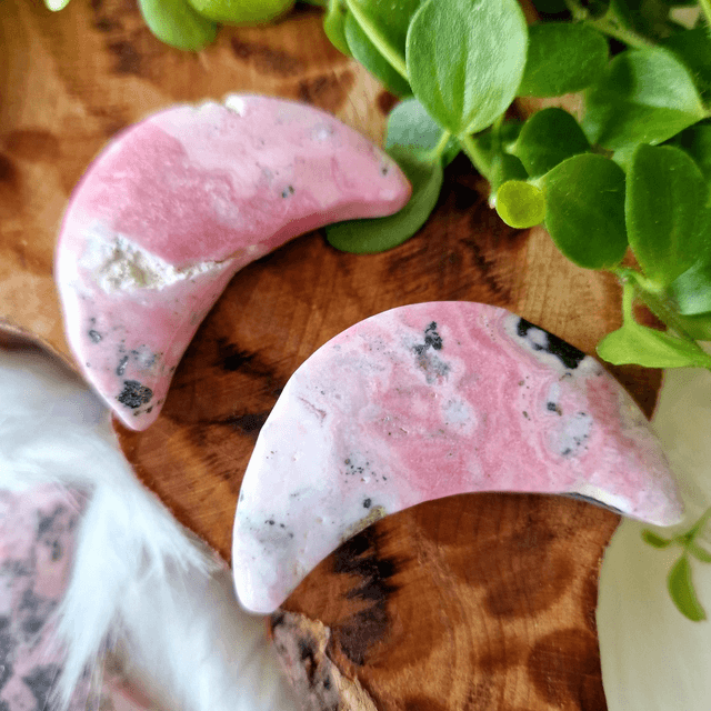 Peruvian Rhodonite moons 