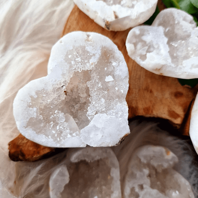 Geode Clear Quartz Hearts