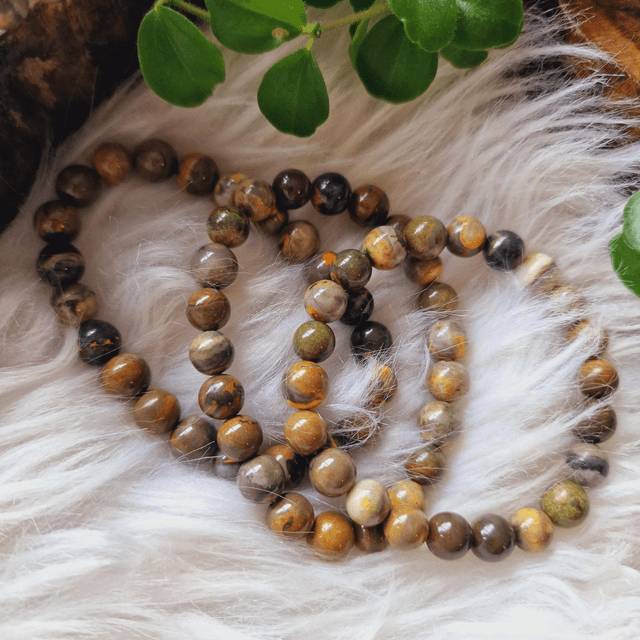 Bumblebee Jasper 8mm Beaded Bracelet 