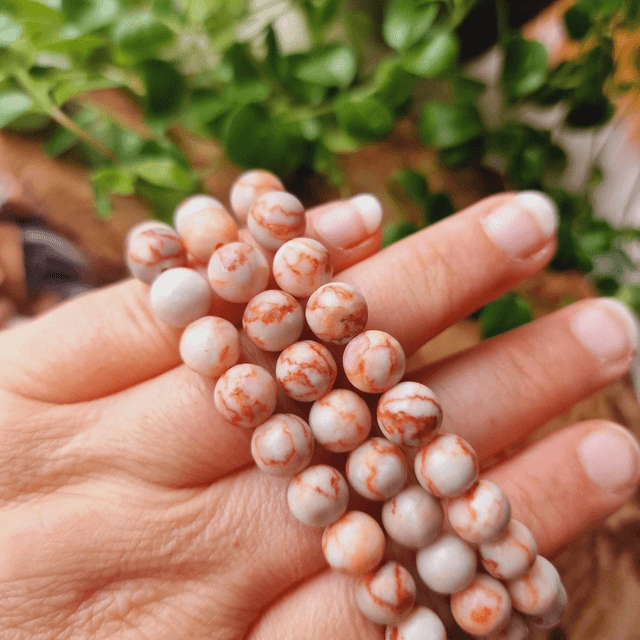 Red Vein Jasper Beaded Bracelet 