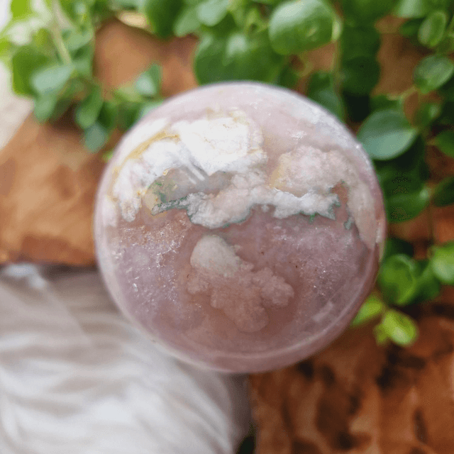 Pink Amethyst And Flower Sphere - E 300g