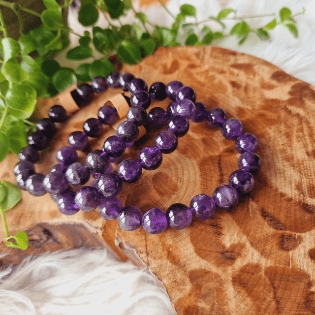 Amethyst Larger 11mm Beaded Bracelet 