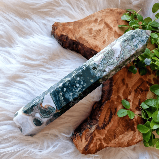 Moss Agate Large Towers
