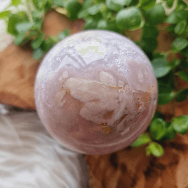 Pink Amethyst And Flower Sphere - E 300g
