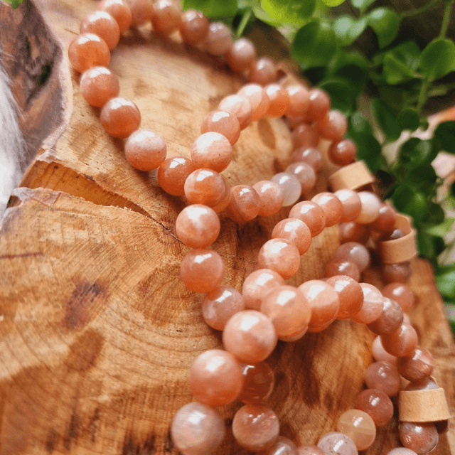 Sunstone 8mm Beaded Bracelet 
