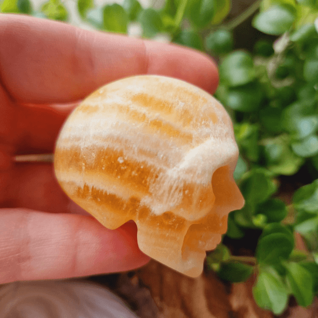 Orange Calcite Small Skull 