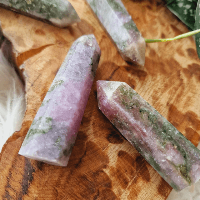 Pink And Green Tourmaline Points 