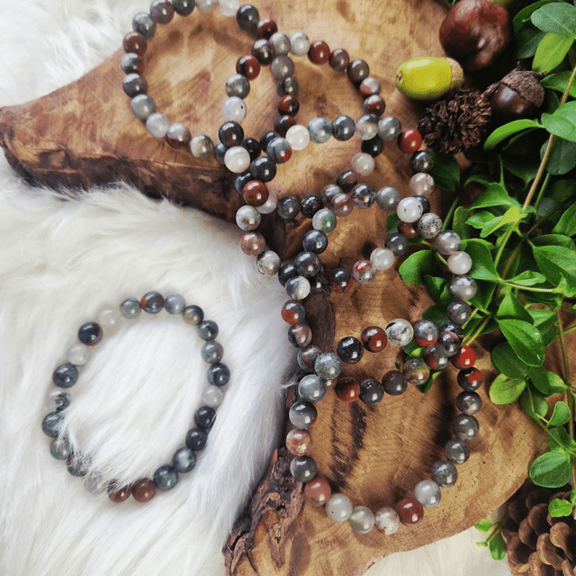 African bloodstone 8mm beaded bracelet 