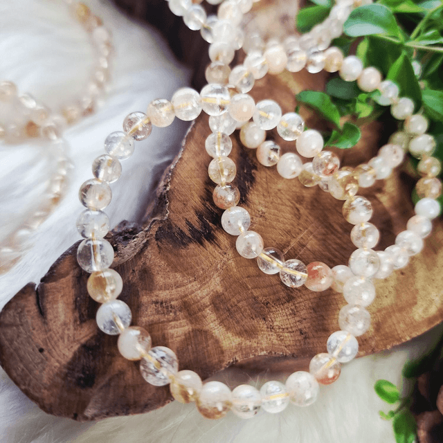 Milky citrine 6mm beaded bracelet 
