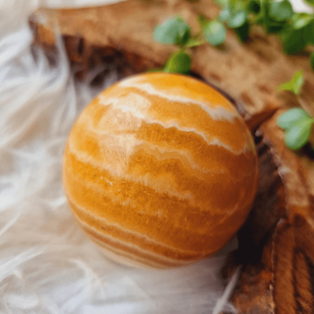 Orange Calcite Sphere 405g