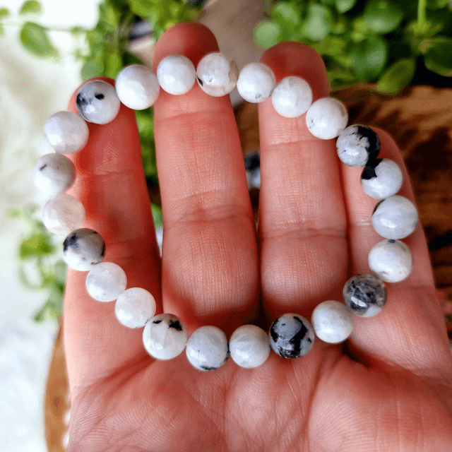 Rainbow Moonstone 8mm Beaded Bracelet 