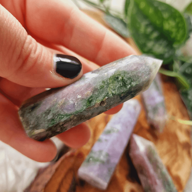 Pink And Green Tourmaline Points 