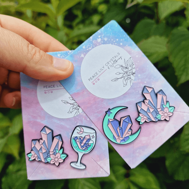 Crystal Pin Badges Set Of Two